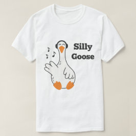 Camiseta Ganso Bobo Usando Fones de Ouvido – Ganso Engraçad