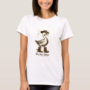Camiseta Ganso Caubói à Solta Arte Cômica do Oeste