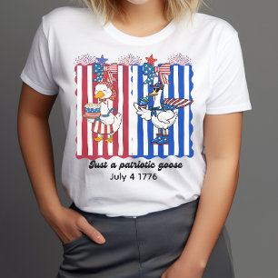 Camiseta Ganso coquete patriótico engraçado 4 de julho de 1