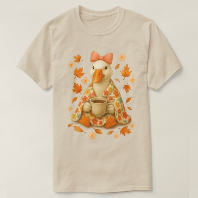 Camiseta Ganso Coquette Laço com Cobertor Café Vibrações de (Frente do Design)