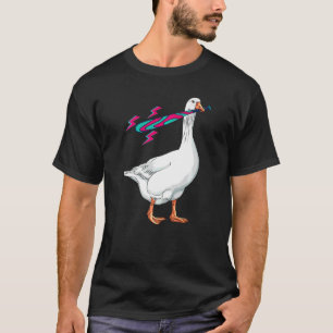Camiseta Ganso de beisebol segurando um pato de galo retrô