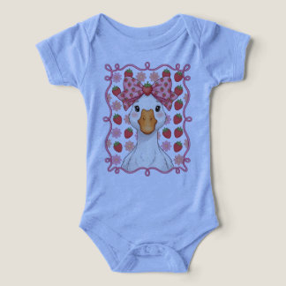 Camiseta Ganso de Morango Feminino para o Verão com Laço