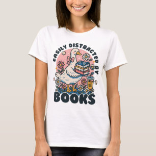 Camiseta Ganso do bobo facilmente distraído pelos livros