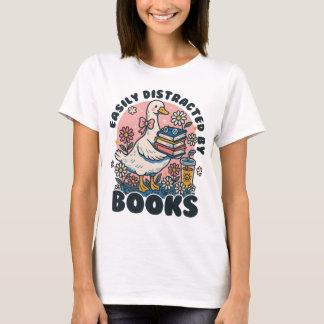 Camiseta Ganso do bobo facilmente distraído pelos livros