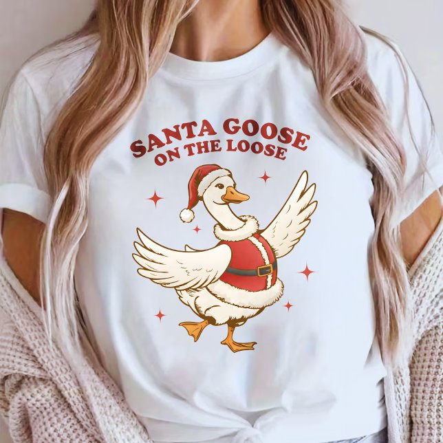 Camiseta Ganso do Papai Noel à Solta – Ganso de Natal (Criador carregado)