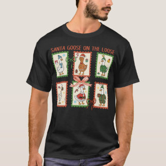 Camiseta Ganso do Papai Noel à Solta Natal Alegre Goosemas 