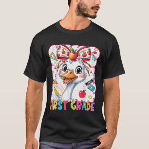 Camiseta Ganso Engraçado Coquete Laço Primeiro Grau De Volt