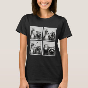 Camiseta Ganso engraçado e amigos de photobooth de guaxinim