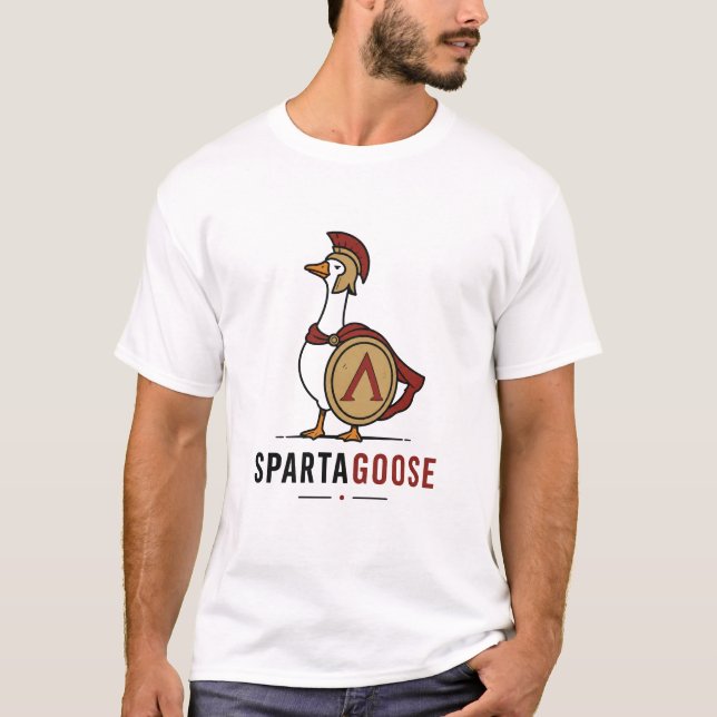 Camiseta Ganso Espartano – Piada Engraçada de Ganso Esparta (Frente)