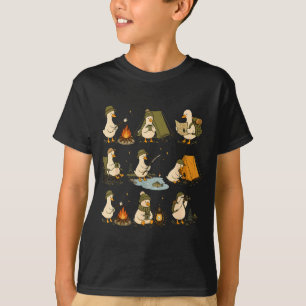 Camiseta Ganso fofo acampamento amantes do humor ao ar livr