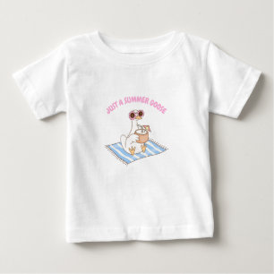 Camiseta Ganso Fofo de Verão na Praia Cartoon