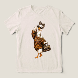 Camiseta Ganso Glam Personalizado, Ganso com Laço de Leopar