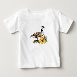 Camiseta Ganso Havaiano com Flor de Hibisco Amarelo