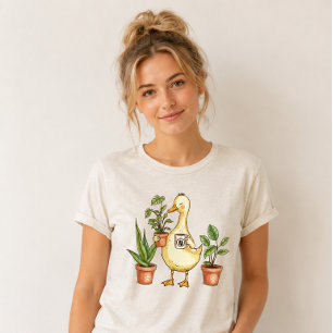 Camiseta Ganso  Jardinagem Energizada por Plantas & Café Vi
