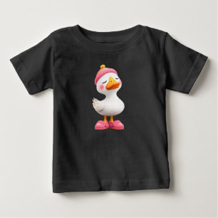 Camiseta Ganso Kawaii Com Gorro de Dormir – Pato Fofo para 