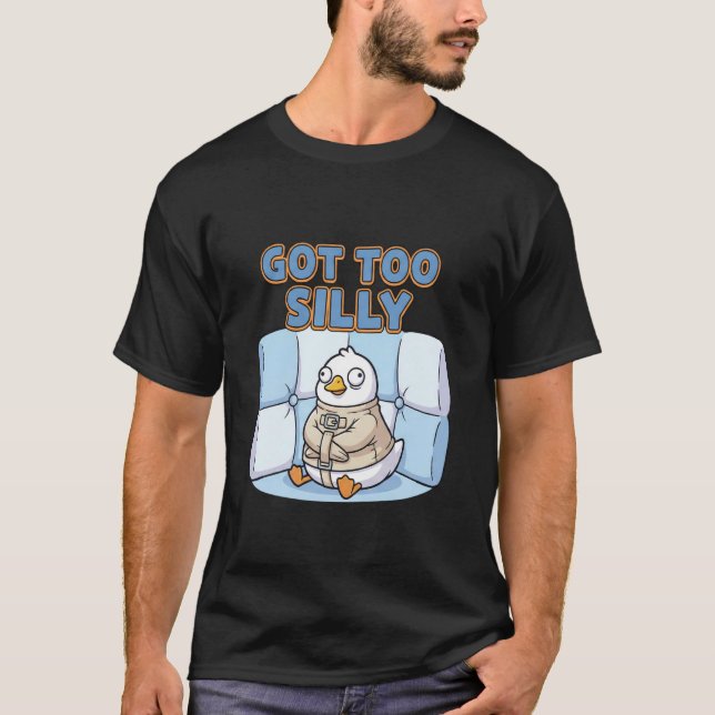 Camiseta Ganso Pato Muito Bobo Camisa-de-Força (Frente)