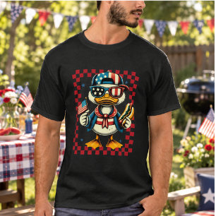 Camiseta Ganso Patriótico Coquette EUA 4 de Julho
