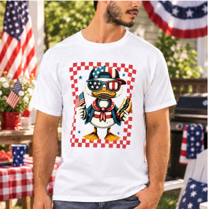Camiseta Ganso Patriótico Coquette EUA 4 de Julho