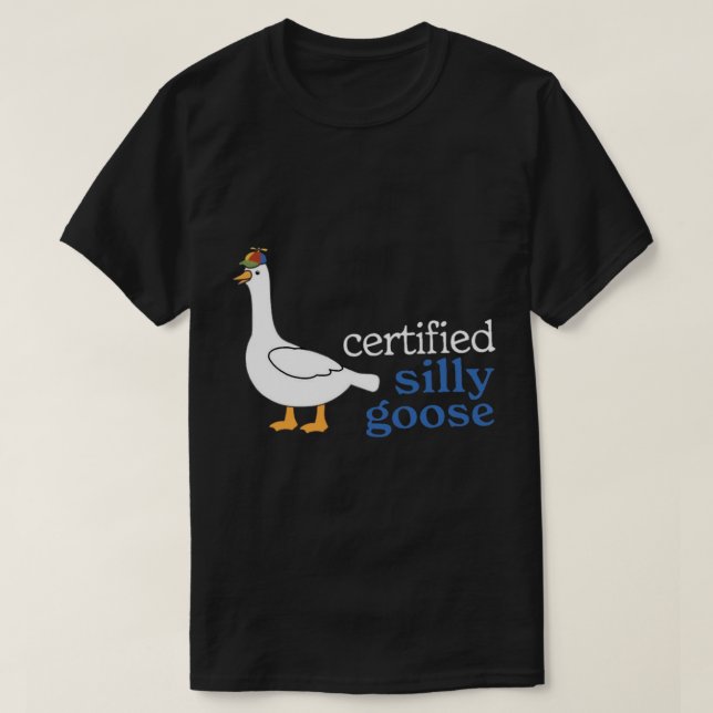 Camiseta Ganso Tolo Certificado Com Chapéu Adorável de Héli (Frente do Design)