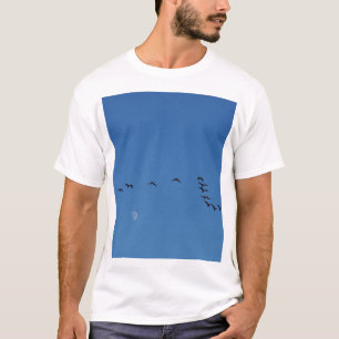 Camiseta gansos canadenses em voo