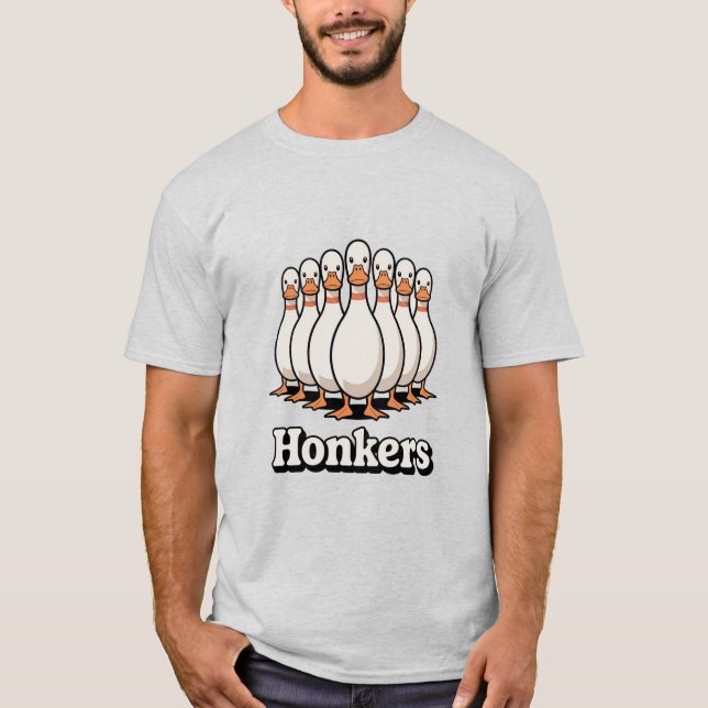 Camiseta Gansos Honkers Hilários Meme de Ganso Engraçado (Frente)