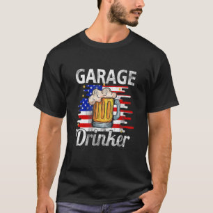 Camiseta Garage Drinker 4 De Julho Beer Pai De Bandeira Ame