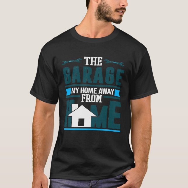Camiseta Garage My Home Longe Da Mecânica Automática De Cas (Frente)