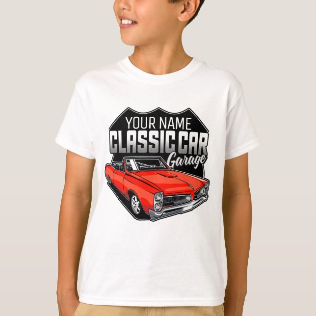 Camiseta Garagem Clássica Convertível 1966 Personalizada (Frente)