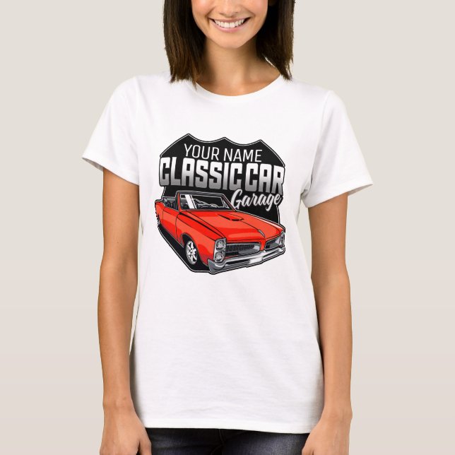 Camiseta Garagem de Carro Clássico Personalizado 1966 GTO (Frente)