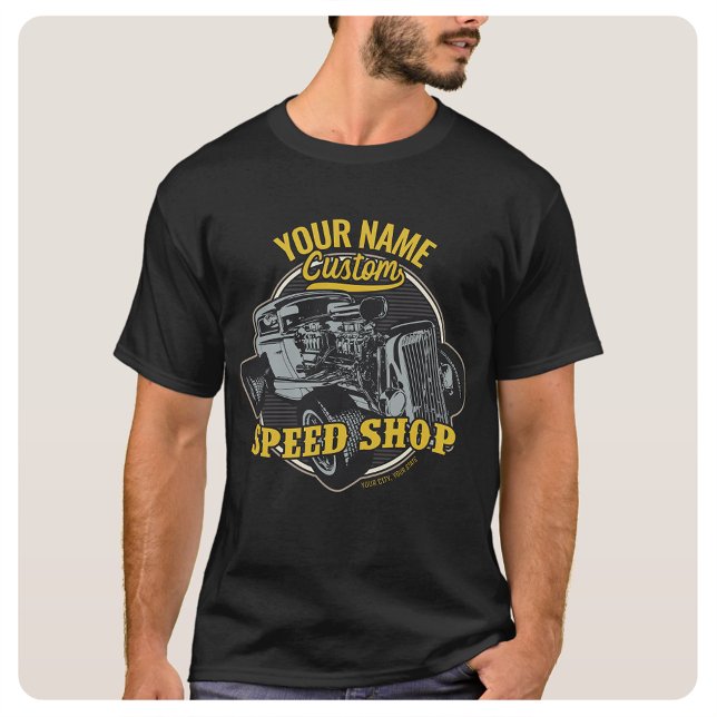 Camiseta Garagem de Corrida Compre Personalizada de Velocid (Criador carregado)
