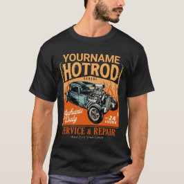 Camiseta Garagem de Hot Rod Personalizado com NOME Oficina 