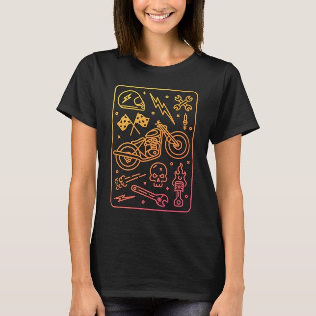 Camiseta Garagem de Motocicleta Personalizada 1 (Frente)