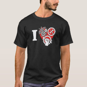 Camiseta Garagem Eu Amo Mecânico Amo Ferramenta Coração Car
