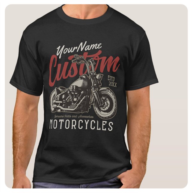 Camiseta Garagem Personalizada do Biker Cruiser de Motocicl (Criador carregado)