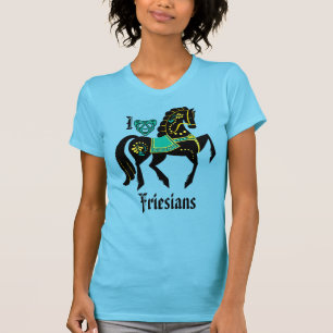 Camiseta Garanhão preto frísia/beleza negra, ouro/turquesa