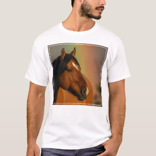 Camiseta Garanhão Selvagem, Luz Dourada e Arco-íris