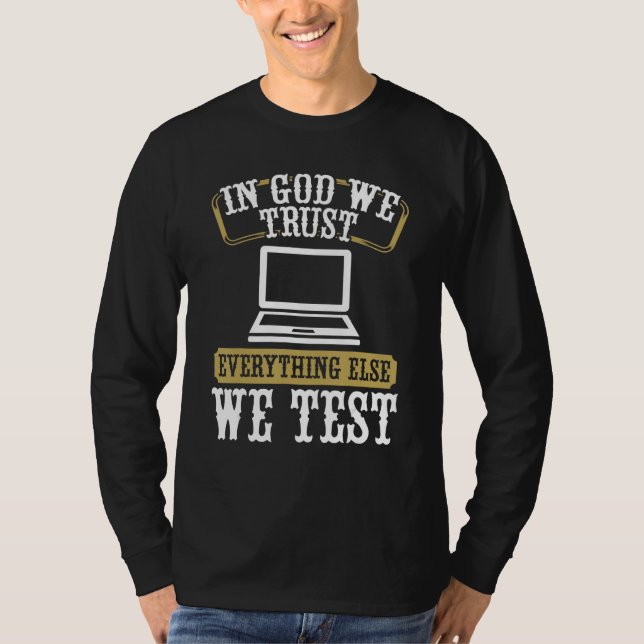 Camiseta Garantia de Qualidade Engenharia de QA Teste de Có (Frente)