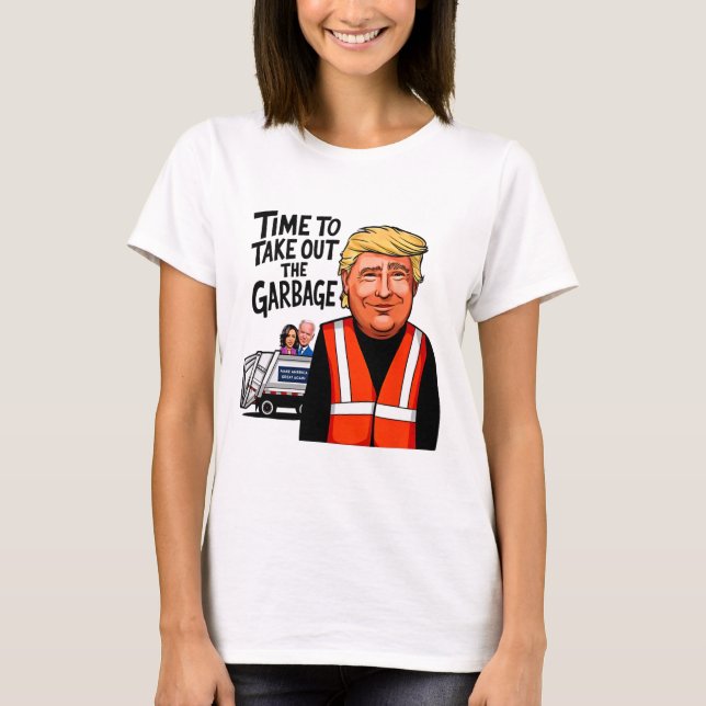 Camiseta Garbyge Para Trump 2024 É Um Momento Engraçado Par (Frente)