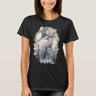 Camiseta Garça Aquarela Observação de Pássaros de Água Doce