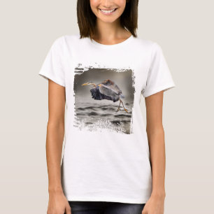 Camiseta Garça-azul-grande Dançando sobre a Vida Selvagem A