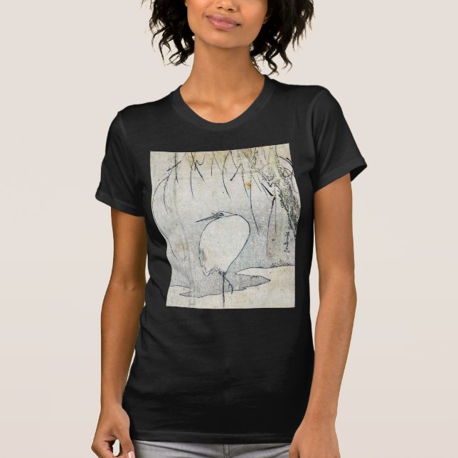Camiseta Garça-real abaixo de uma árvore de salgueiro por (Frente)