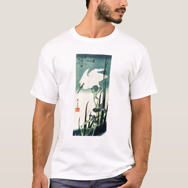 Camiseta Garça-real e íris brancas (Frente)