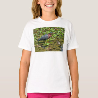 Camiseta Garça-verde (Butorides virescens) e Tartaruga
