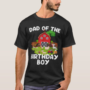 Camiseta Garçom de Aniversário do Barnyard Birthday Pai Ani
