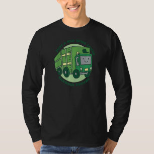 Camiseta Garçom do Caminhão Sorrindo do Lixo Dustc do Dia d