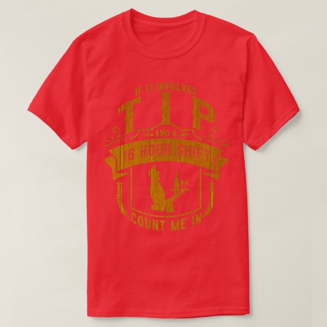 Camiseta Garçom do Servidor de Dicas do Barman Garçonete 2 (Frente do Design)