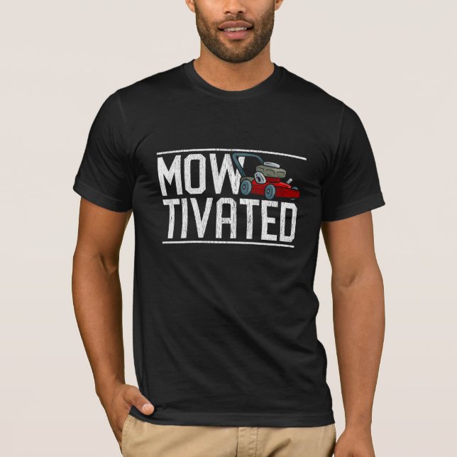 Camiseta Garçom Engraçado Lâmpada do Presente Mower Grass. (Frente)