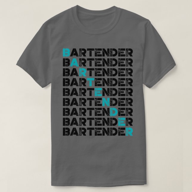 Camiseta garçom retro bartender vintage 1 (Frente do Design)