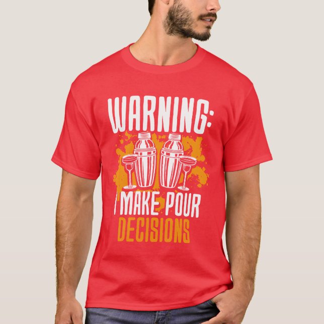 Camiseta Garçon Garçom Eu Tomo Decisões de Serviço garota (Frente)