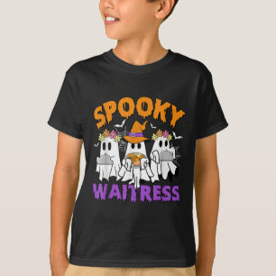 Camiseta Garçonete Engraçado Fantasma Halloween